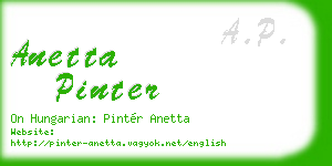 anetta pinter business card